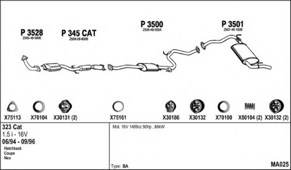 FENNO MA025 Exhaust System